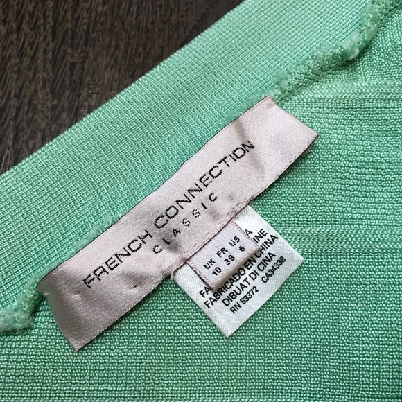 Y2K French Connection Classic One Shoulder Mint Green Bandage Dress - Picture 12 of 17